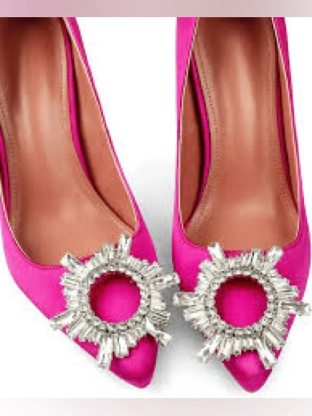 Zzheels Women's Triangle Heel Pumps Pointed Toe w Crystal Bling Hot 🔥 Hot SZ 8